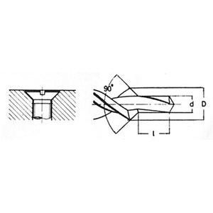 8552G - PUNTE CORTE COMBINATE PER FORI PASSANTI A 90&#176; ROTAZIONE DESTRA - Orig. Hartner